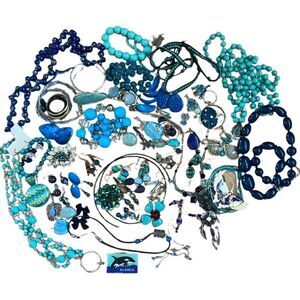 Untested Vintage to Modern Bangin Blue Jewelry Lot Bundle